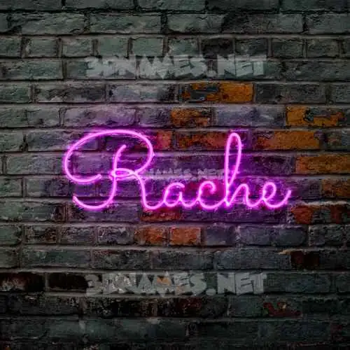 rache in Pink Neon style - 3D name wallpaper