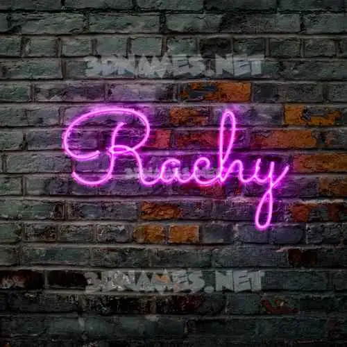 rachy in Pink Neon style - 3D name wallpaper