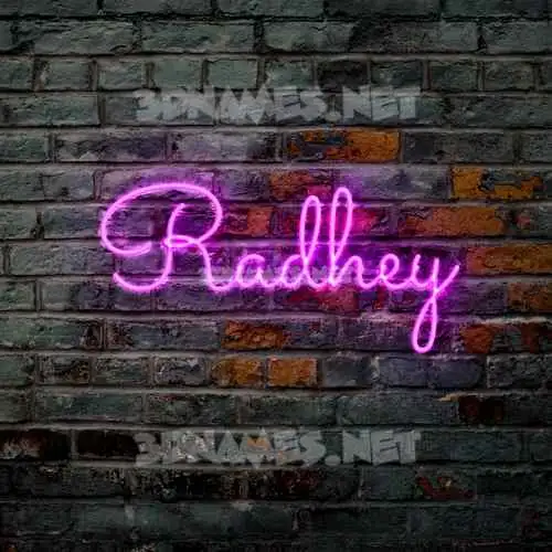 radhey in Pink Neon style - 3D name wallpaper