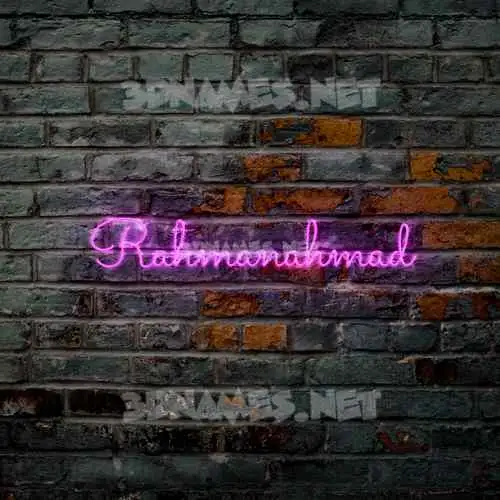 rahmanahmad in Pink Neon style - 3D name wallpaper