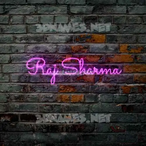 raj sharma in Pink Neon style - 3D name wallpaper raj sharma in Pink Neon style - 3D name wallpaper