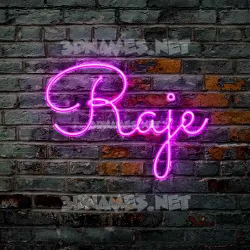 raje in Pink Neon style - 3D name wallpaper