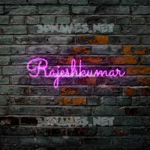 rajeshkumar in Pink Neon style - 3D name wallpaper