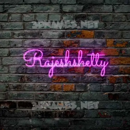 rajeshshetty in Pink Neon style - 3D name wallpaper
