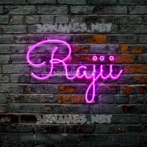 rajii in Pink Neon style - 3D name wallpaper