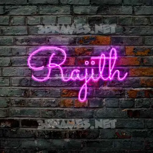 rajith in Pink Neon style - 3D name wallpaper