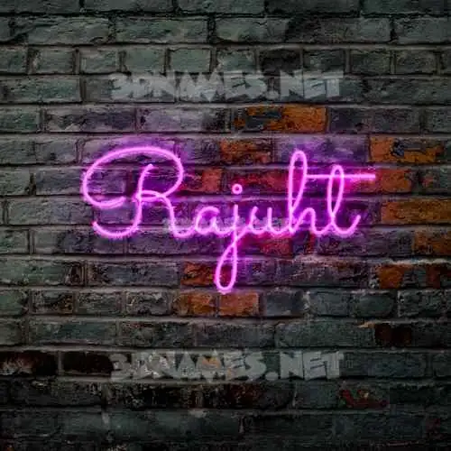 rajuht in Pink Neon style - 3D name wallpaper
