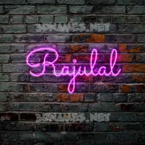 rajulal in Pink Neon style - 3D name wallpaper
