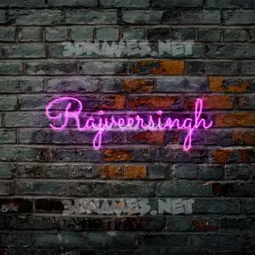 rajveersingh in Pink Neon style - 3D name wallpaper