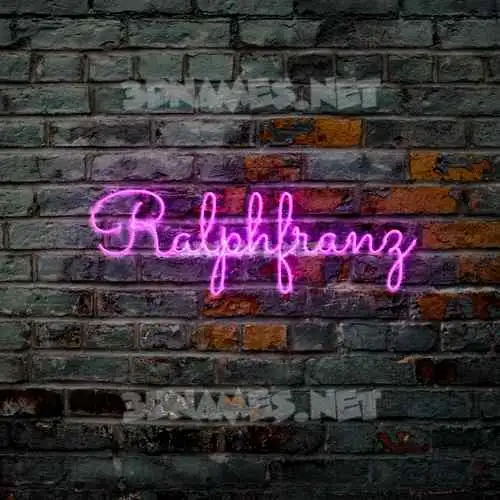 ralphfranz in Pink Neon style - 3D name wallpaper