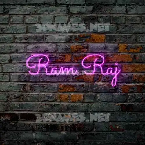 ram raj in Pink Neon style - 3D name wallpaper