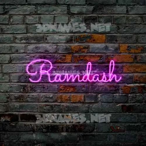 ramdash in Pink Neon style - 3D name wallpaper