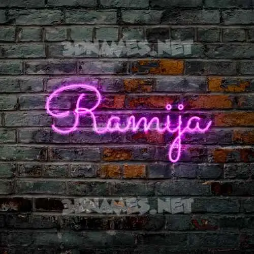 ramija in Pink Neon style - 3D name wallpaper