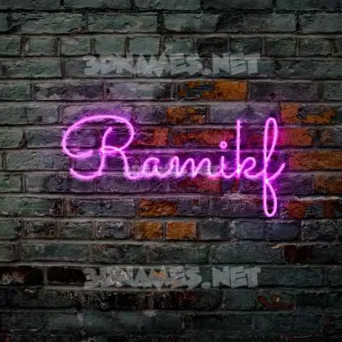 ramikf in Pink Neon style - 3D name wallpaper