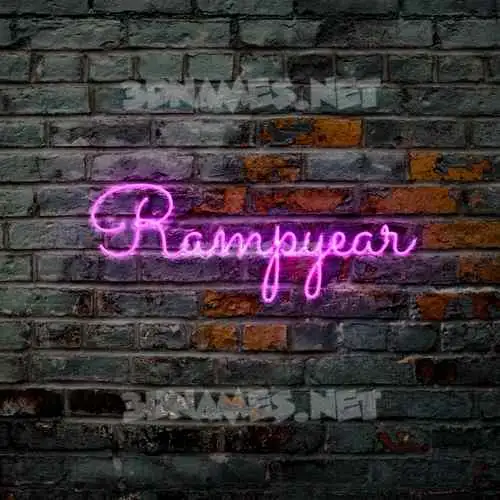 rampyear in Pink Neon style - 3D name wallpaper