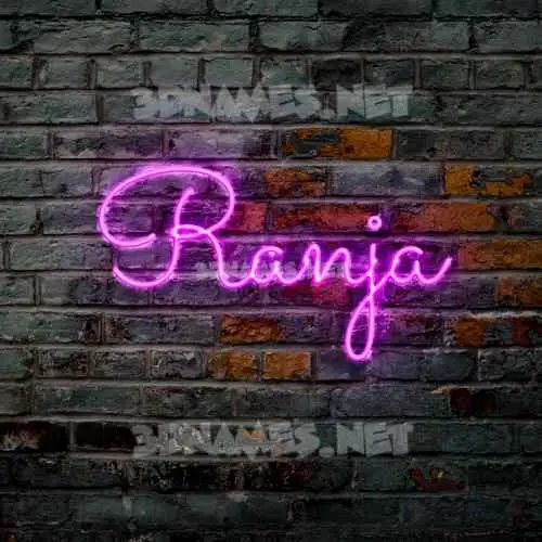 ranja in Pink Neon style - 3D name wallpaper