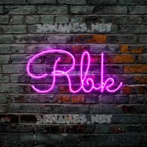 rbk in Pink Neon style - 3D name wallpaper