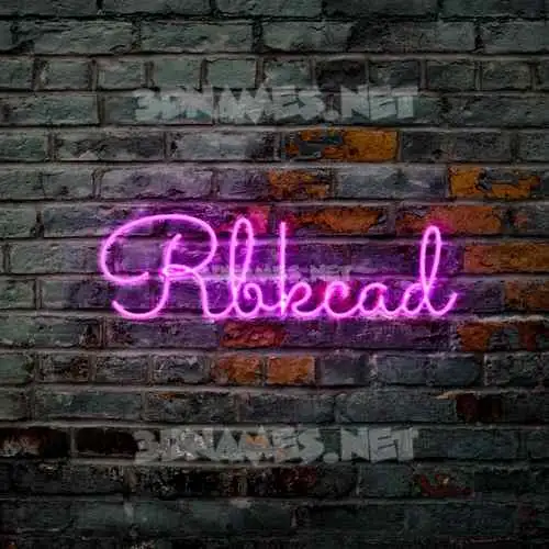 rbkcad in Pink Neon style - 3D name wallpaper