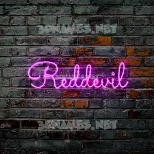 reddevil in Pink Neon style - 3D name wallpaper