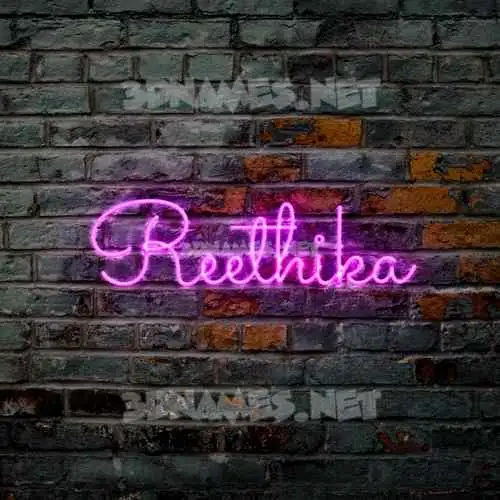 reethika in Pink Neon style - 3D name wallpaper