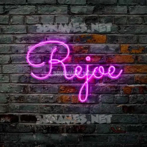 rejoe in Pink Neon style - 3D name wallpaper