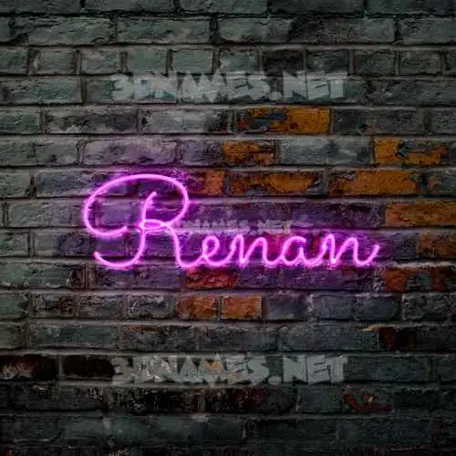 renan in Pink Neon style - 3D name wallpaper