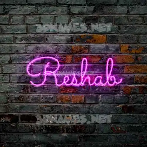 reshab in Pink Neon style - 3D name wallpaper reshab in Pink Neon style - 3D name wallpaper
