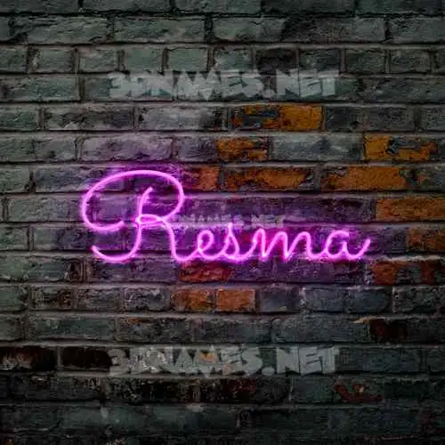 resma in Pink Neon style - 3D name wallpaper