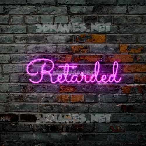 retarded in Pink Neon style - 3D name wallpaper