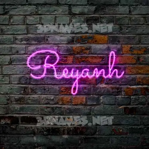 reyanh in Pink Neon style - 3D name wallpaper