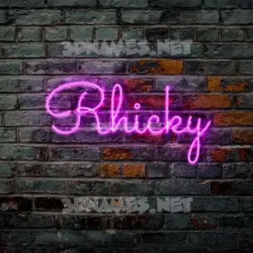 rhicky in Pink Neon style - 3D name wallpaper rhicky in Pink Neon style - 3D name wallpaper