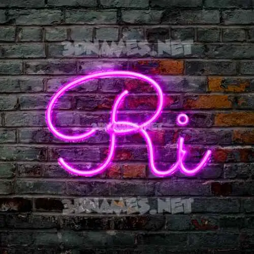ri in Pink Neon style - 3D name wallpaper ri in Pink Neon style - 3D name wallpaper