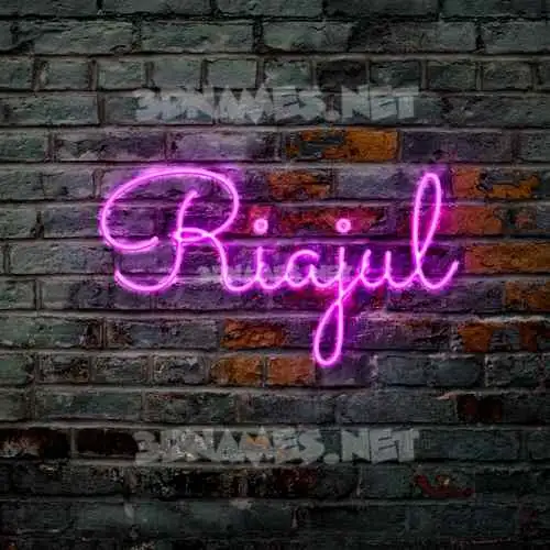 riajul in Pink Neon style - 3D name wallpaper riajul in Pink Neon style - 3D name wallpaper