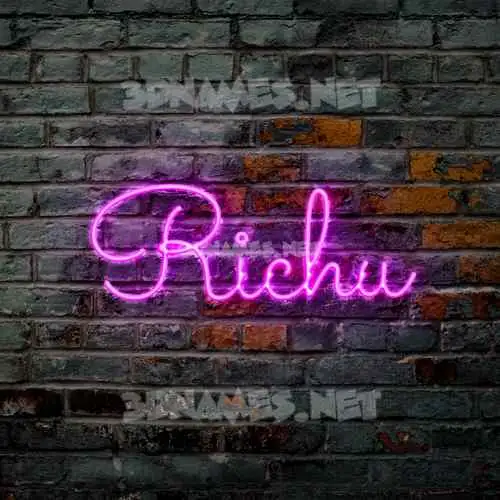 richu in Pink Neon style - 3D name wallpaper richu in Pink Neon style - 3D name wallpaper