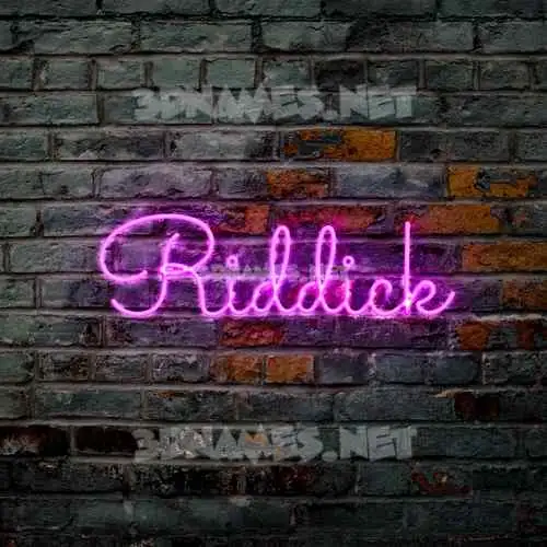 riddick in Pink Neon style - 3D name wallpaper