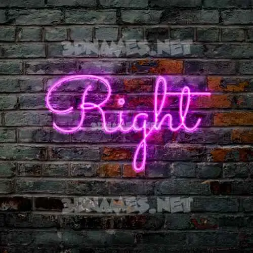 right in Pink Neon style - 3D name wallpaper right in Pink Neon style - 3D name wallpaper