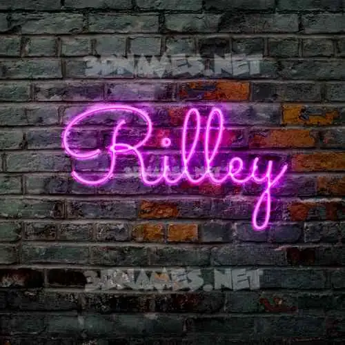 rilley in Pink Neon style - 3D name wallpaper