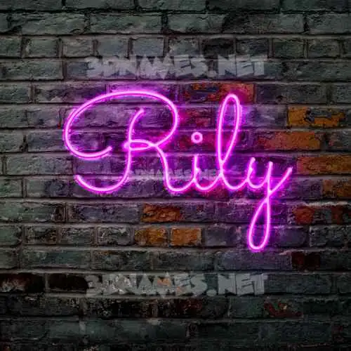 rily in Pink Neon style - 3D name wallpaper