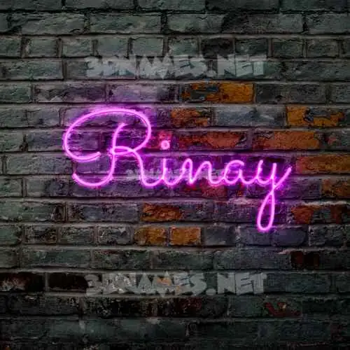 rinay in Pink Neon style - 3D name wallpaper