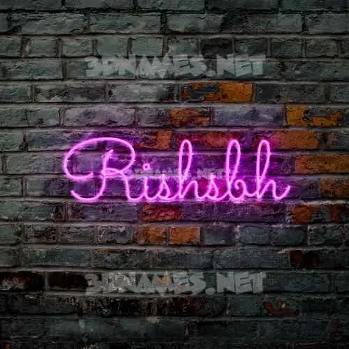 rishsbh in Pink Neon style - 3D name wallpaper