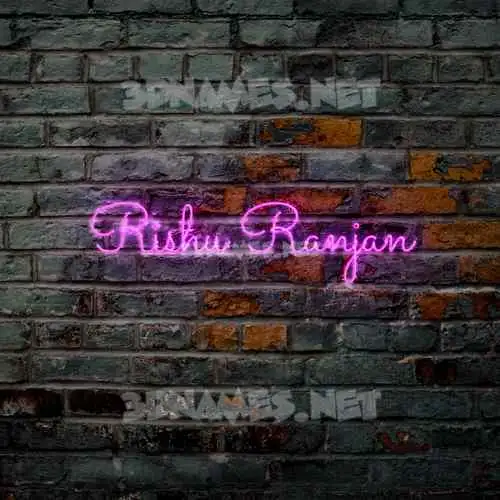 rishu ranjan in Pink Neon style - 3D name wallpaper
