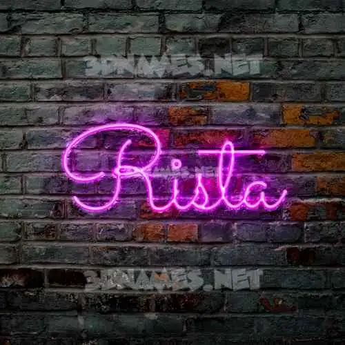 rista in Pink Neon style - 3D name wallpaper