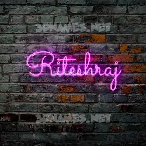 riteshraj in Pink Neon style - 3D name wallpaper