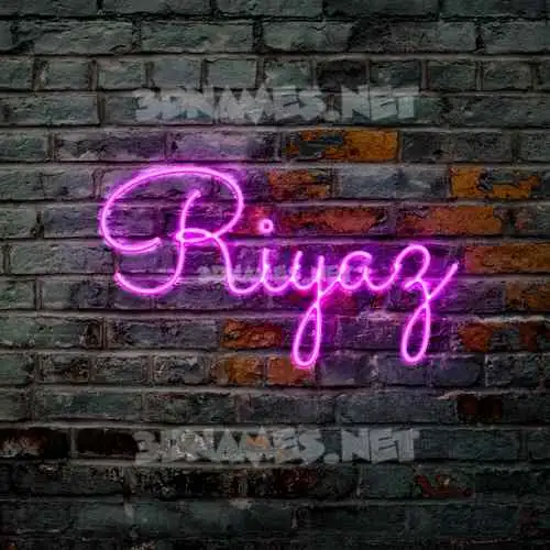 riyaz in Pink Neon style - 3D name wallpaper