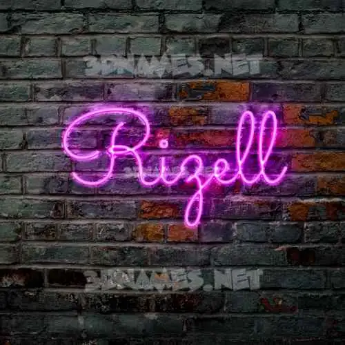 rizell in Pink Neon style - 3D name wallpaper