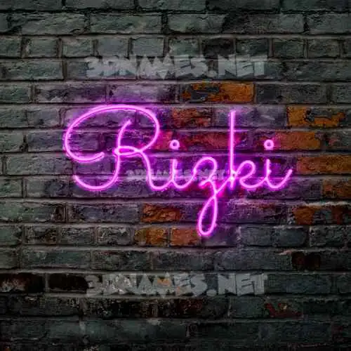 rizki in Pink Neon style - 3D name wallpaper rizki in Pink Neon style - 3D name wallpaper