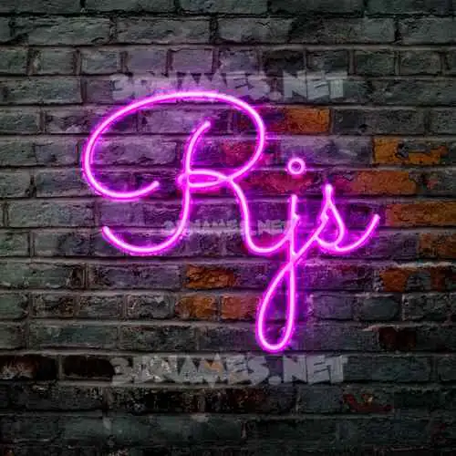 rjs in Pink Neon style - 3D name wallpaper rjs in Pink Neon style - 3D name wallpaper