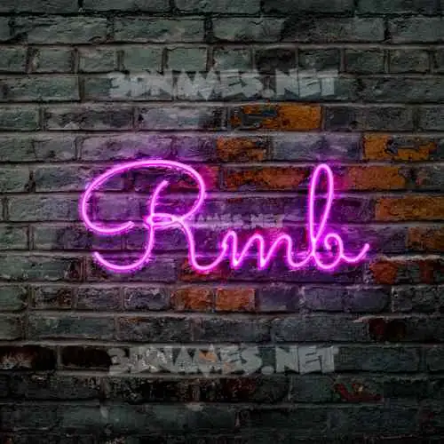 rmb in Pink Neon style - 3D name wallpaper
