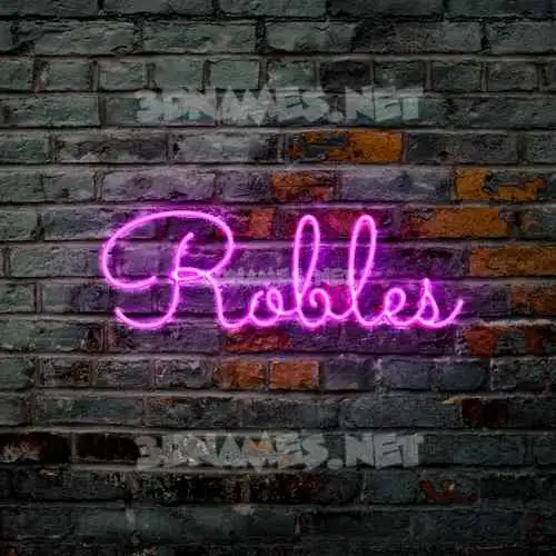 robles in Pink Neon style - 3D name wallpaper robles in Pink Neon style - 3D name wallpaper