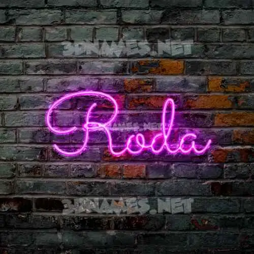 roda in Pink Neon style - 3D name wallpaper roda in Pink Neon style - 3D name wallpaper